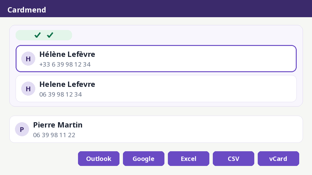 Vos contacts vers Excel et retour, nettoyés, sans les envoyer